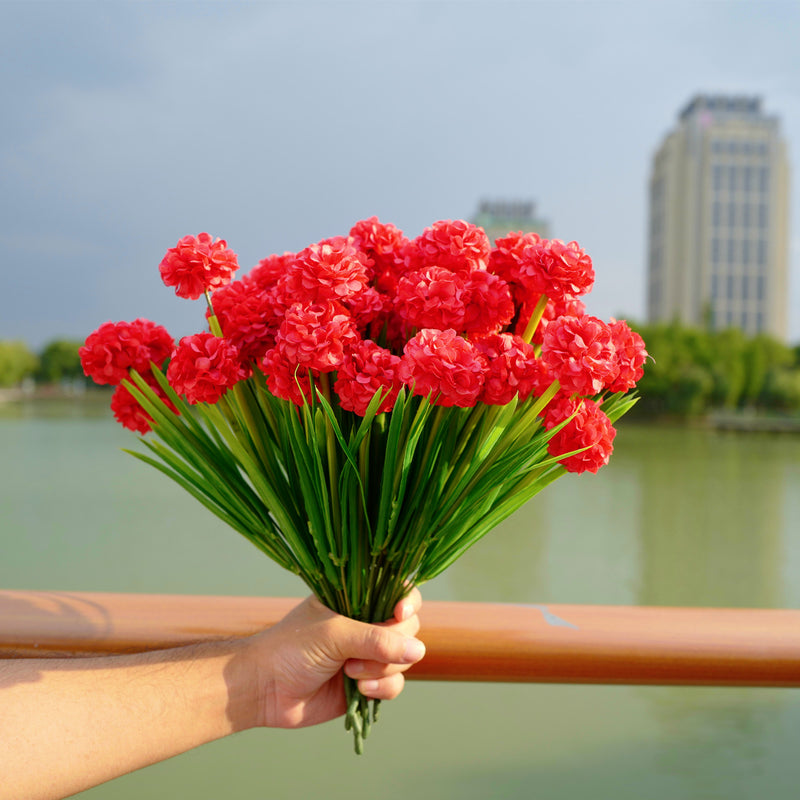 Bulk Exclusive 8 Bundles Hydrangea Bush Flowers UV Resistant for Outdoors Modern Farmhouse Decor Wholesale