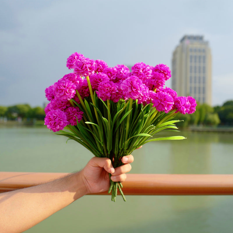 Bulk Exclusive 8 Bundles Hydrangea Bush Flowers UV Resistant for Outdoors Modern Farmhouse Decor Wholesale