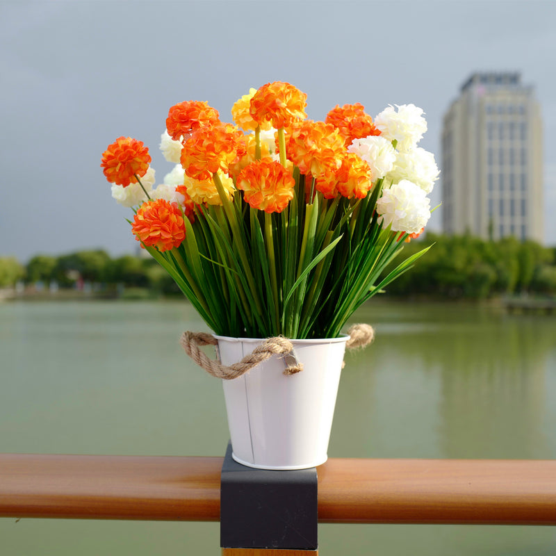 Bulk Exclusive 8 Bundles Hydrangea Bush Flowers UV Resistant for Outdoors Modern Farmhouse Decor Wholesale