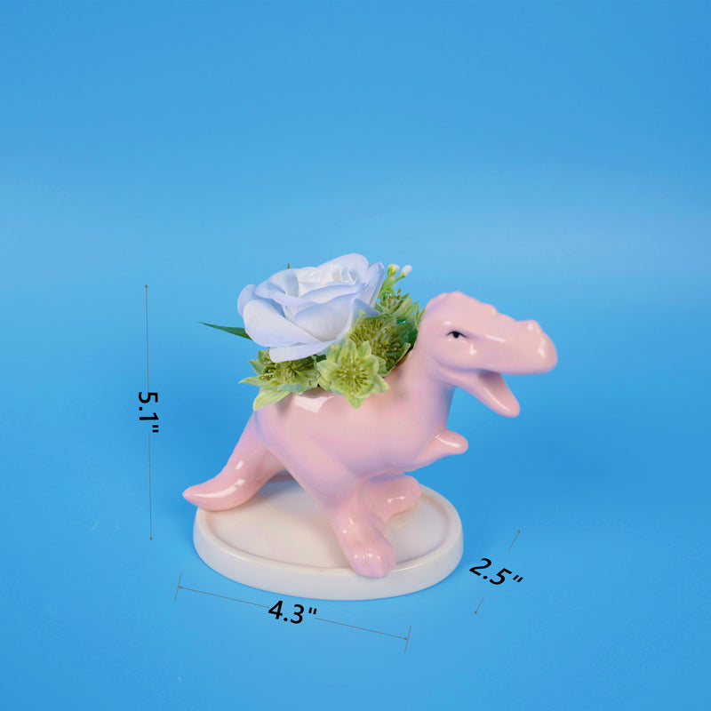 Venta al por mayor de decoración de arreglos de dinosaurios de flores artificiales exclusivas y limitadas a granel