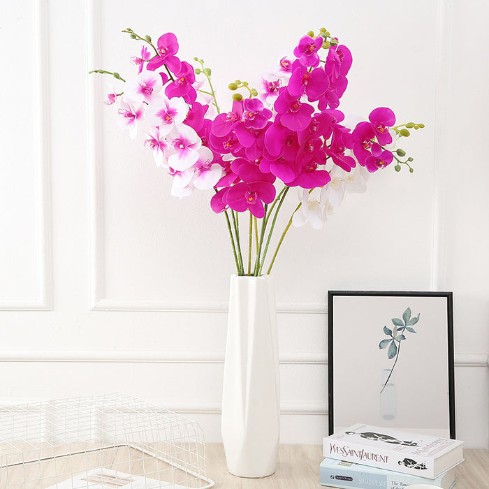 Flores artificiales de tallo largo de orquídeas Phalaenopsis de 39 "para jarrones altos al por mayor 