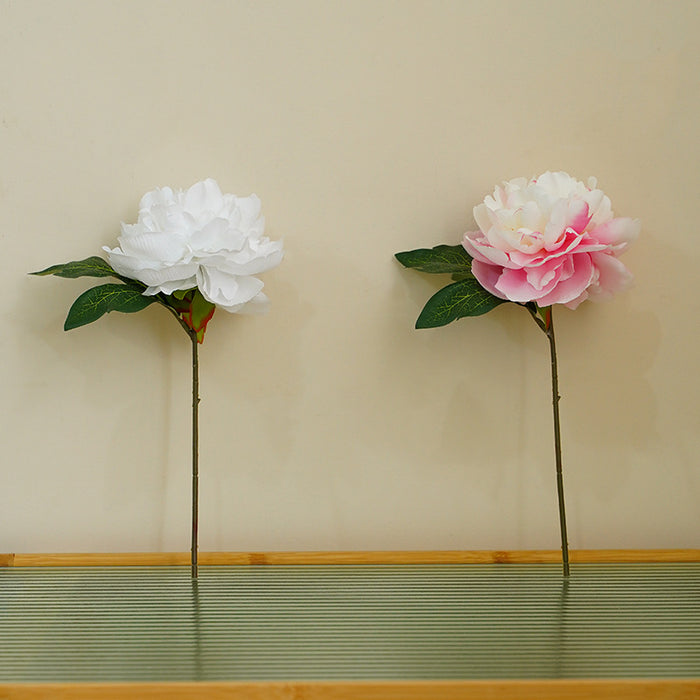 Flores artificiales de seda con tallo de peonía grande de 12 "a granel al por mayor