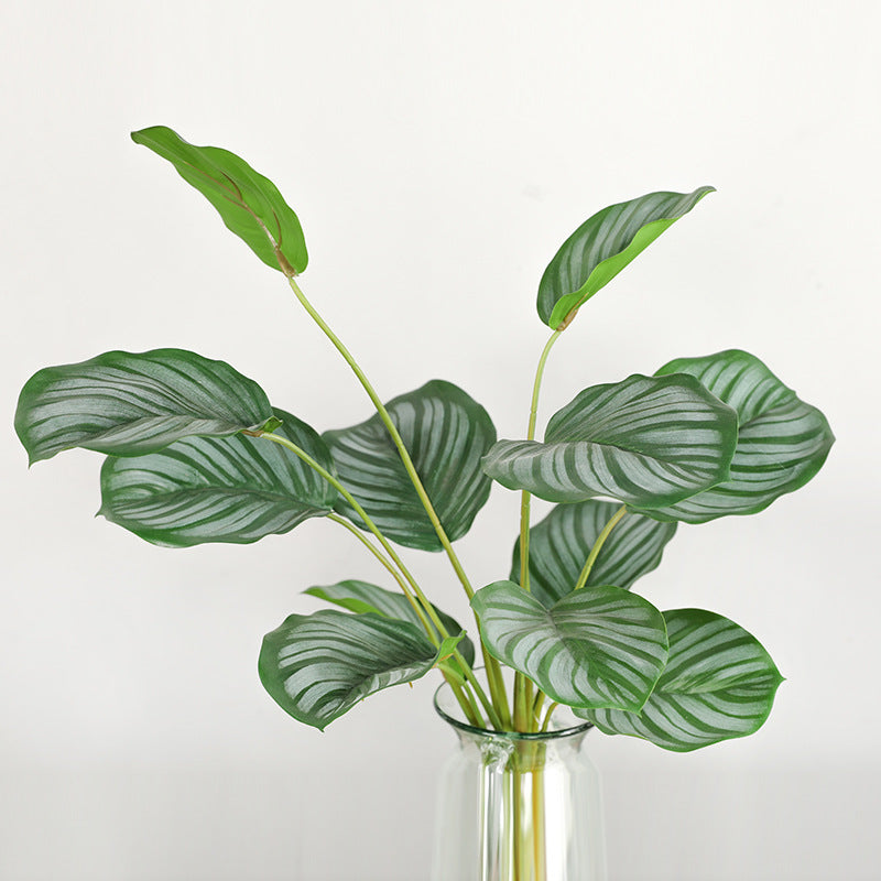 Lifelike Fake Arrowroot Leaves Plants Indoor Simulation Greenery Plants