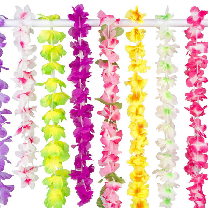 Bulk 36 Pack Mahalo Floral Leis para decoraciones de fiesta Tropical Luau al por mayor