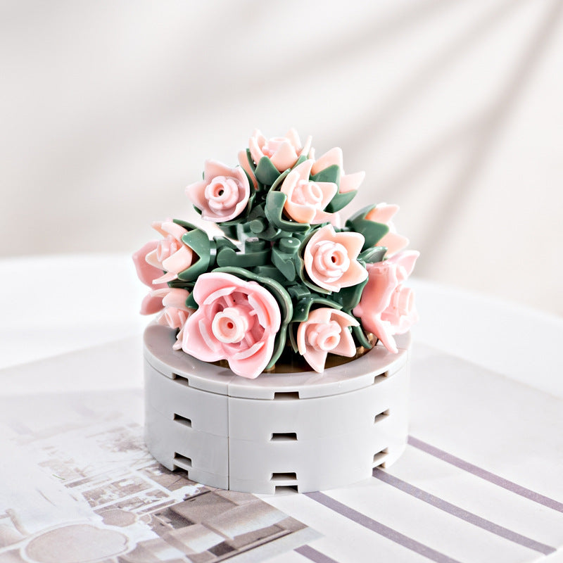 Bulk Flowers Bouquet Sets Mini Artificial Flowers Building Blocks for Gifts Wholesale