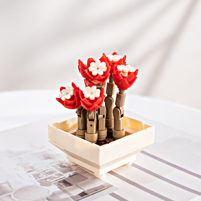 Bulk Flowers Bouquet Sets Mini Artificial Flowers Building Blocks for Gifts Wholesale