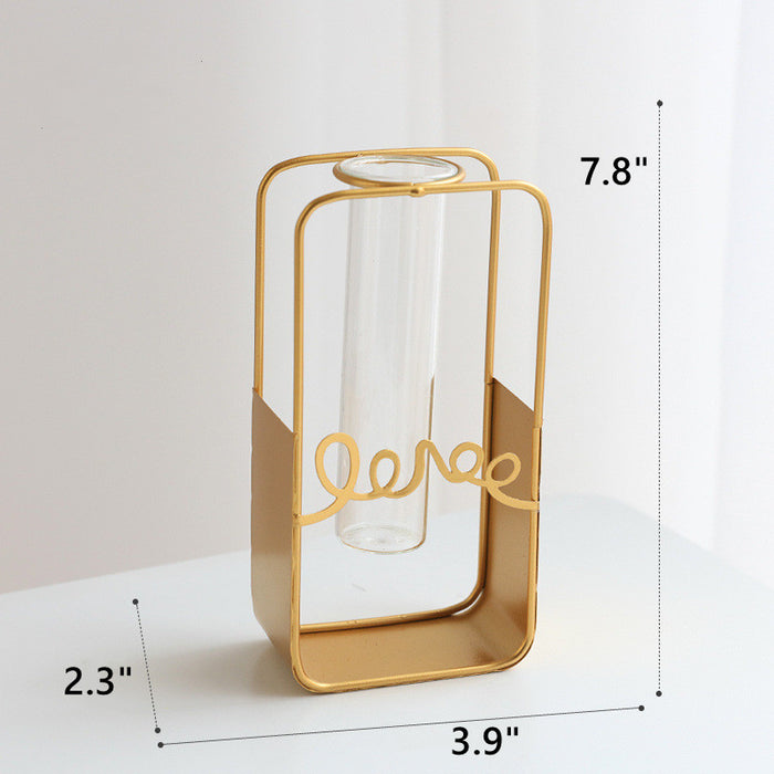 Gold Vases with Glass Tube