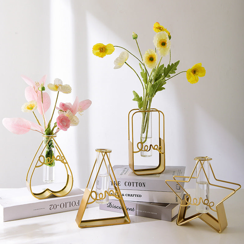 Gold Vases with Glass Tube