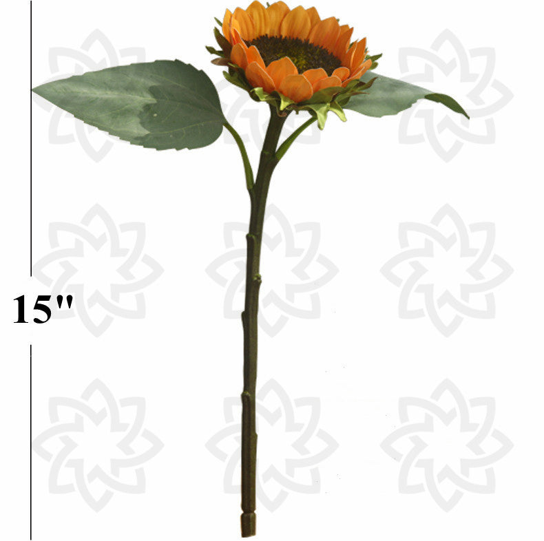 Bulk 15" Sunflower Stem Artificial Flower Wholesale