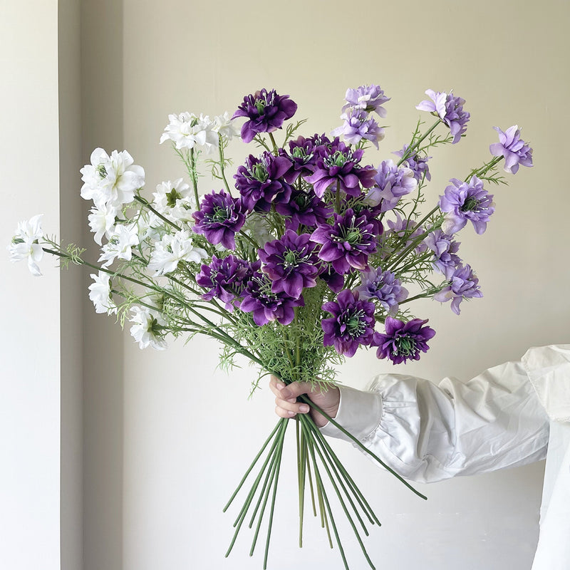 Tiges de fleurs artificielles Nigella Love in The Mist en vrac de 27,5 pouces en gros