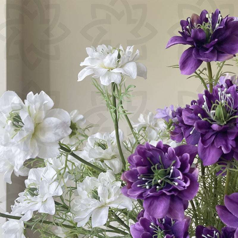 Tiges de fleurs artificielles Nigella Love in The Mist en vrac de 27,5 pouces en gros