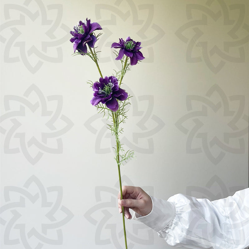 Tiges de fleurs artificielles Nigella Love in The Mist en vrac de 27,5 pouces en gros