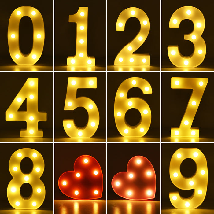Marquesina Número Luces Letrero Decorativo Led Iluminar Número Letras 