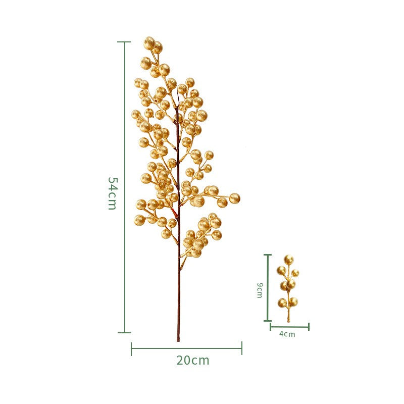 Bulk Artificial Christmas Golden Berry Twig New Year Bush 13 Inch Wholesale