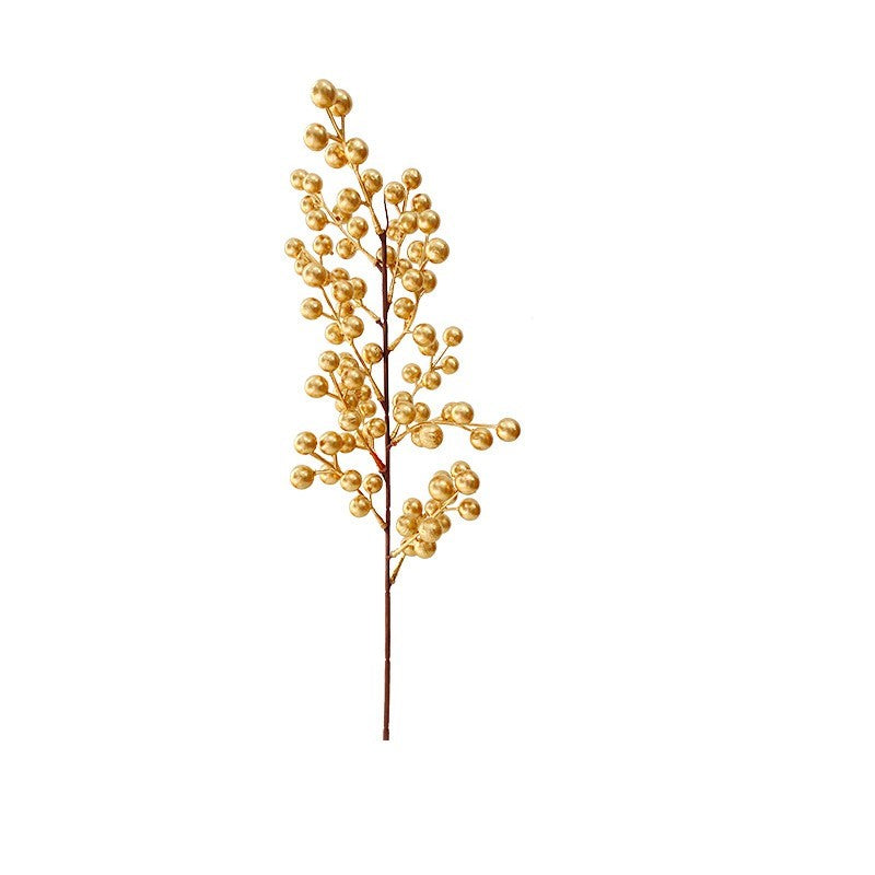 Bulk Artificial Christmas Golden Berry Twig New Year Bush 13 Inch Wholesale