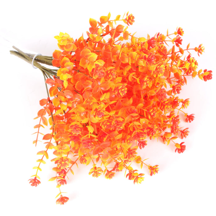 Flores de otoño artificiales a granel, plantas de otoño resistentes a los rayos UV para exteriores, venta al por mayor 