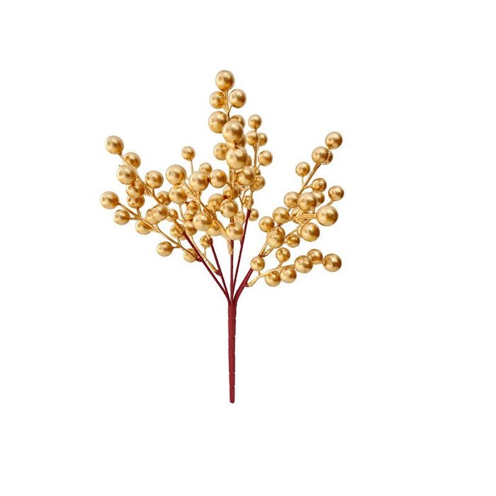 Granel Artificial Navidad Golden Berry Twig Año Nuevo Bush 13 pulgadas al por mayor 