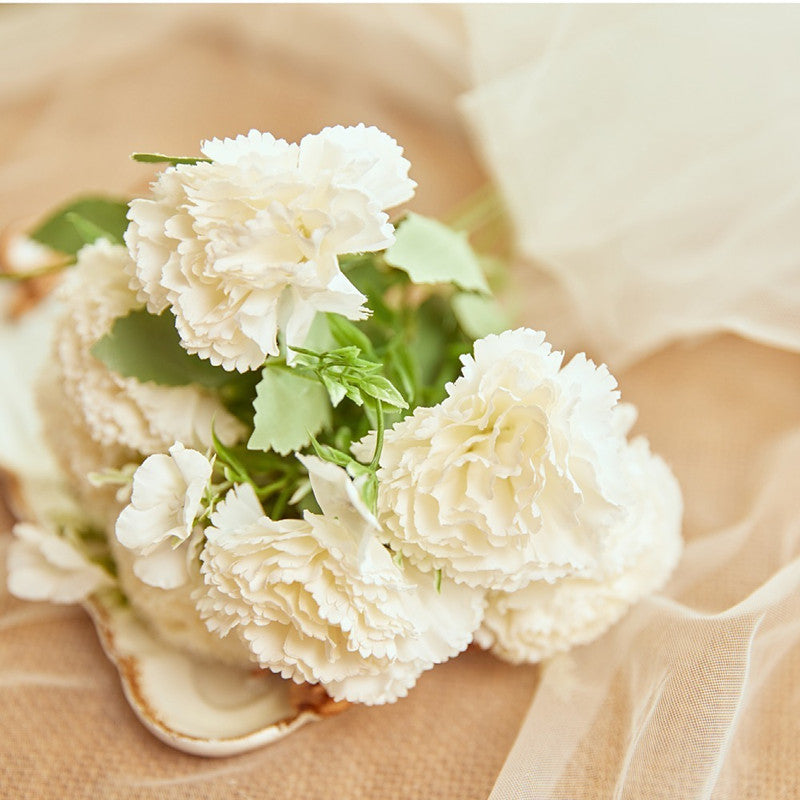 Claveles artificiales Flor de seda de mamás de 12 pulgadas