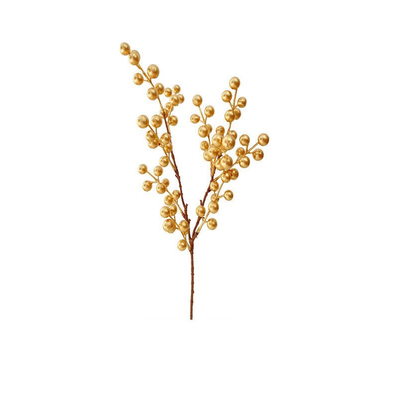 Bulk Artificial Christmas Golden Berry Twig New Year Bush 13 Inch Wholesale