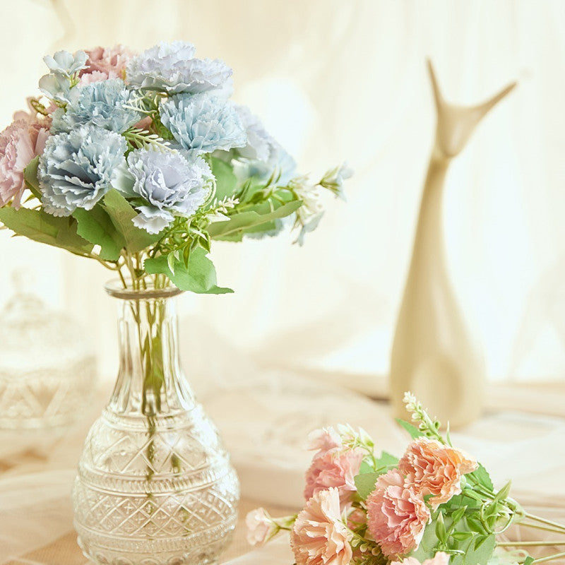 Claveles artificiales Flor de seda de mamás de 12 pulgadas