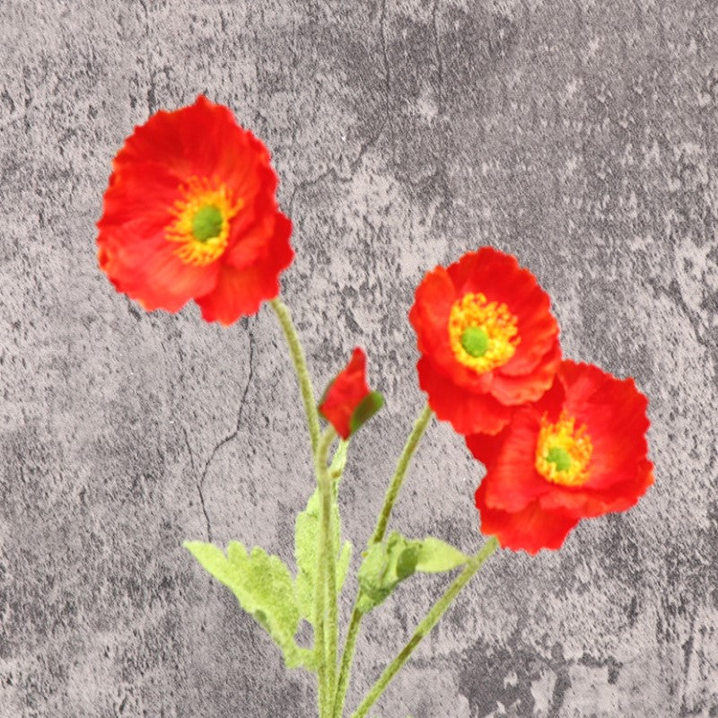 Massive Clearance! Wholesale 23" Artificial Poppy Silk Flower Stems in Spray Style