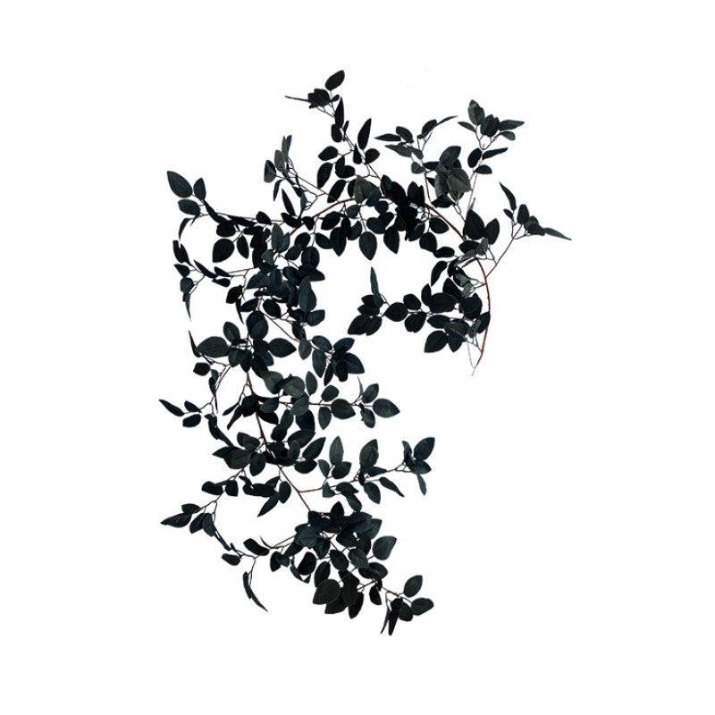 Feuille de rose noire artificielle suspendue en rotin, 67 pouces, vente en gros 
