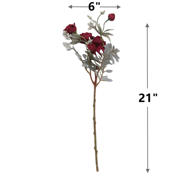 A granel 21" Roses Open/Bud Combs tallos largos flores artificiales al por mayor