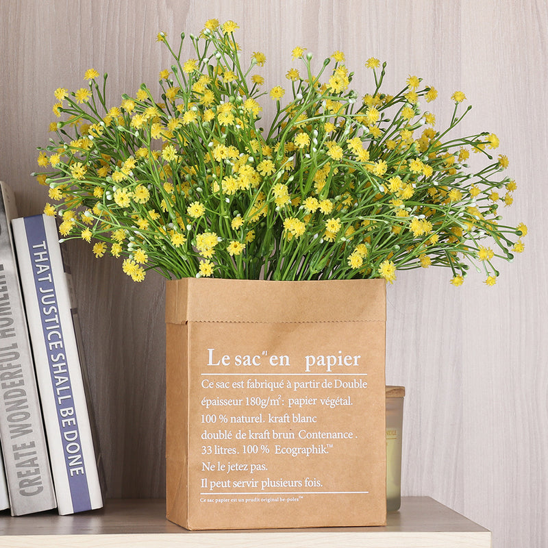 Flores artificiales a granel de 12 ", arbusto de aliento para bebés, plantas resistentes a los rayos UV para exteriores, venta al por mayor 