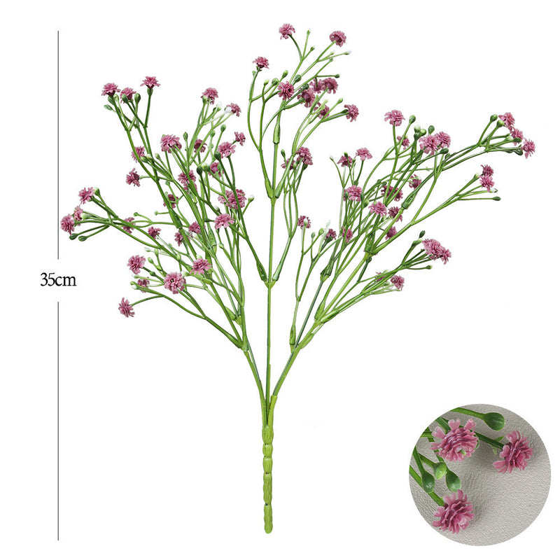 Flores artificiales a granel de 12 ", arbusto de aliento para bebés, plantas resistentes a los rayos UV para exteriores, venta al por mayor 