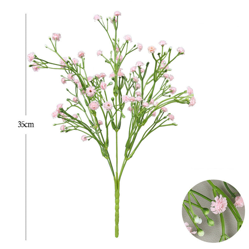 Flores artificiales a granel de 12 ", arbusto de aliento para bebés, plantas resistentes a los rayos UV para exteriores, venta al por mayor 