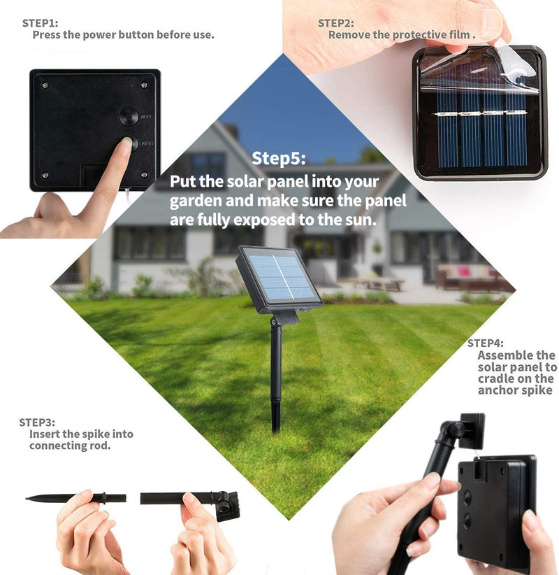 Lot de 2 guirlandes lumineuses solaires d'extérieur à 200 LED de 72 pi avec 8 modes d'éclairage en gros