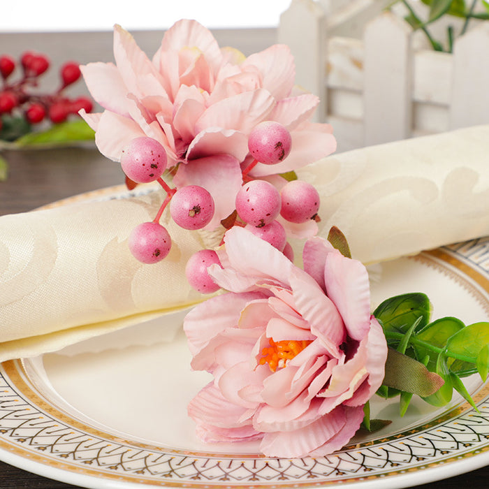 Bulk Artificial Floral Handmade Napkin Rings Wholesale
