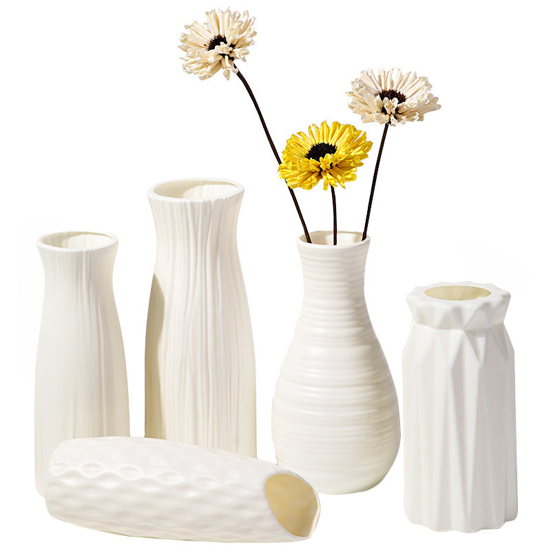 Plastic Vases White Multi-sized for Decoration