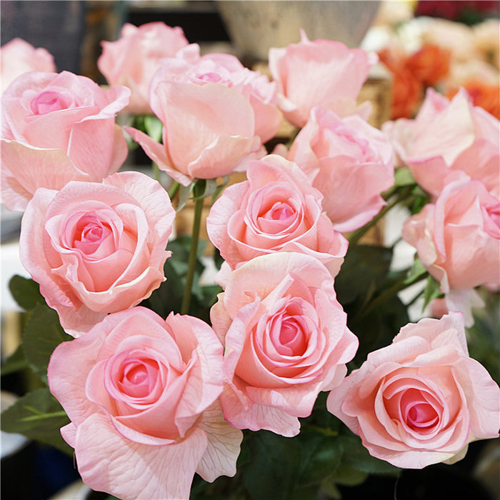 White Roses with Clear Glitter- Bulk, Wholesale Glitter Roses