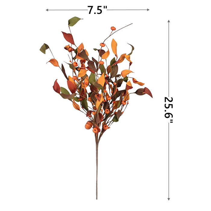 Bulk Thanksgiving Day Flowers Fall Leaf and Pumpkins Spray Bush Holiday Decoration Wholesale