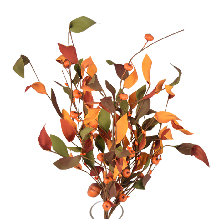 Venta al por mayor de spray de calabazas y hojas de otoño para flores del día de Acción de Gracias a granel 