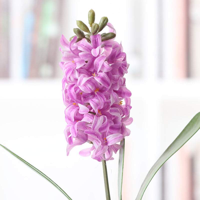 Venta al por mayor de flores artificiales de tacto real de tallos de jacinto de 16 "a granel 