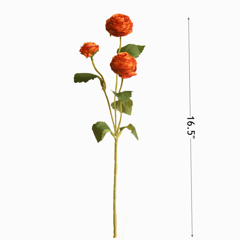 Branches de tiges de renoncules en vrac de 16 pouces Fleurs artificielles en soie en gros