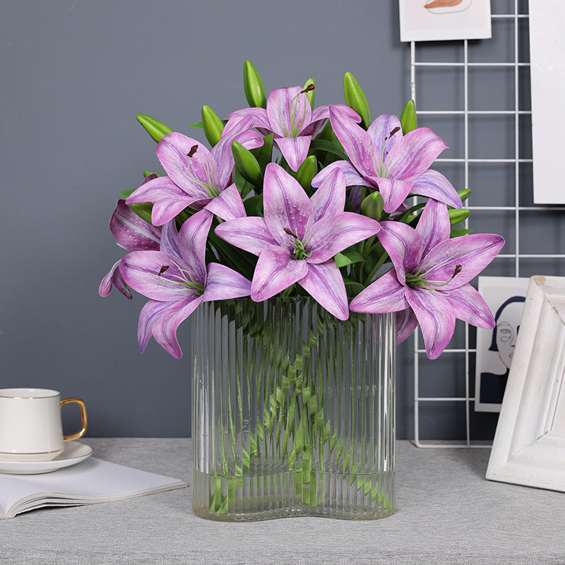 Fleurs artificielles en vrac de 15 pouces de lys tigrés au toucher réaliste en gros
