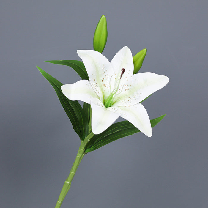 Flores artificiales a granel de 15 "Tiger Lily Lilies Stem Real Touch al por mayor
