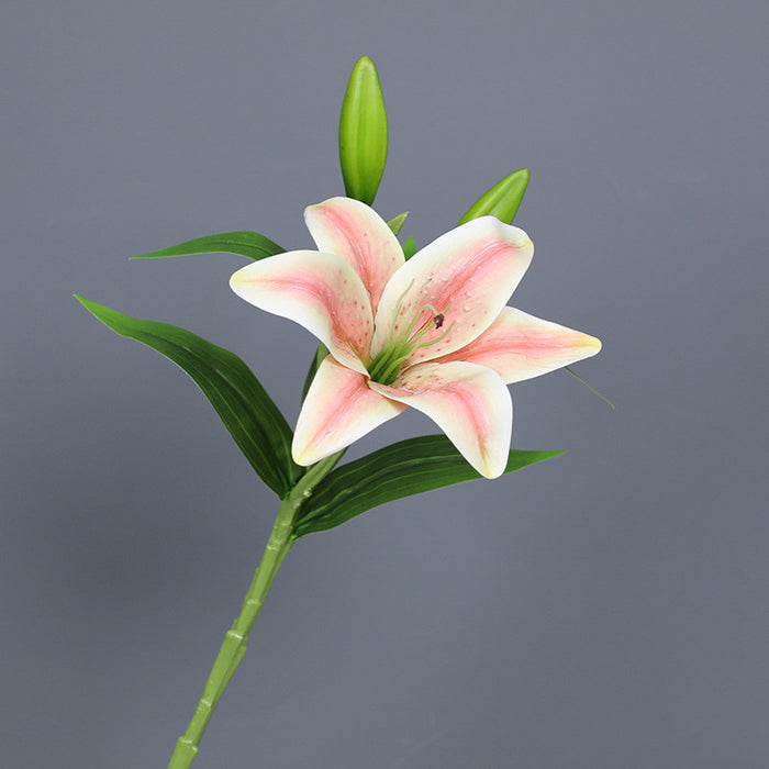 Flores artificiales a granel de 15 "Tiger Lily Lilies Stem Real Touch al por mayor