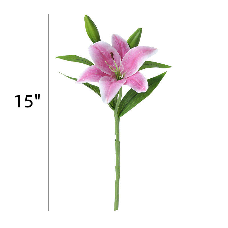 artificial asiatic lily Bulk 15" Tiger Lily Lilies Stem Real Touch Artificial Flowers Wholesal — Artificialmerch