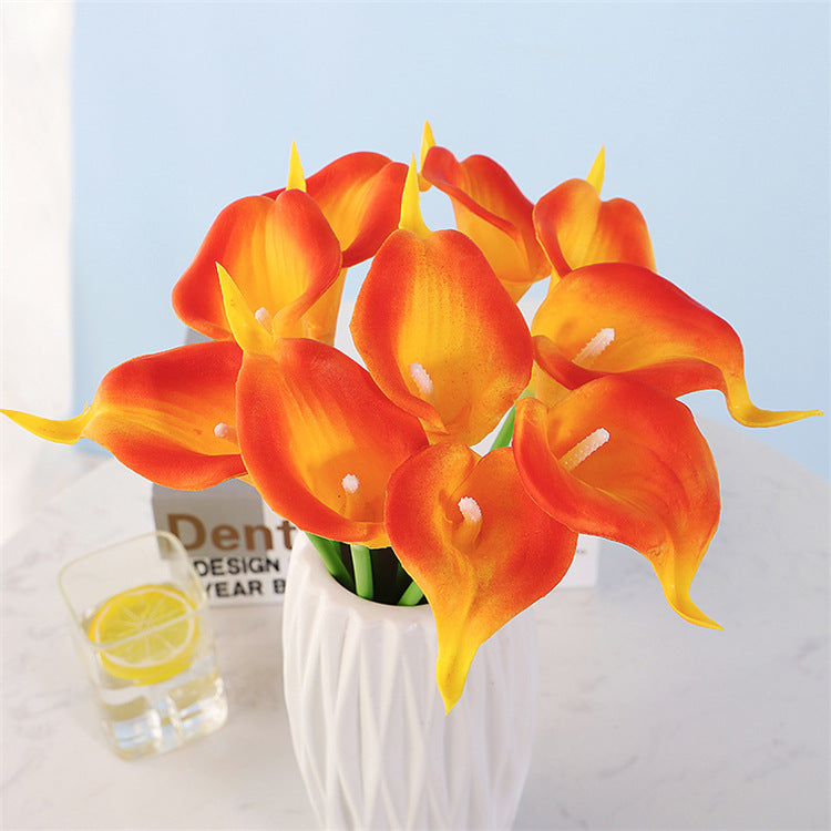 Lot de 10 fleurs de lys calla artificielles en vrac, fausses fleurs de lys calla au toucher réaliste pour bouquets de mariage, centres de table, vente en gros