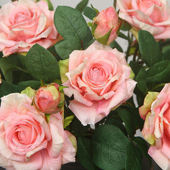 Branche de rosier artificielle au toucher réaliste de 18,5 po en vrac 