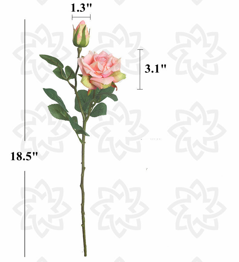 Branche de rosier artificielle au toucher réaliste de 18,5 po en vrac 