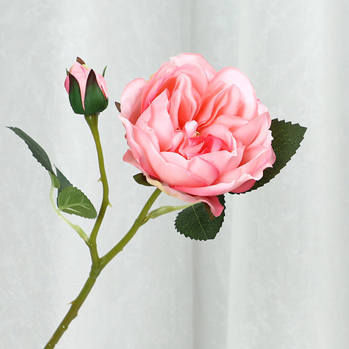 Vástago de rosa de tacto real de 20 "a granel con flores artificiales de capullo al por mayor