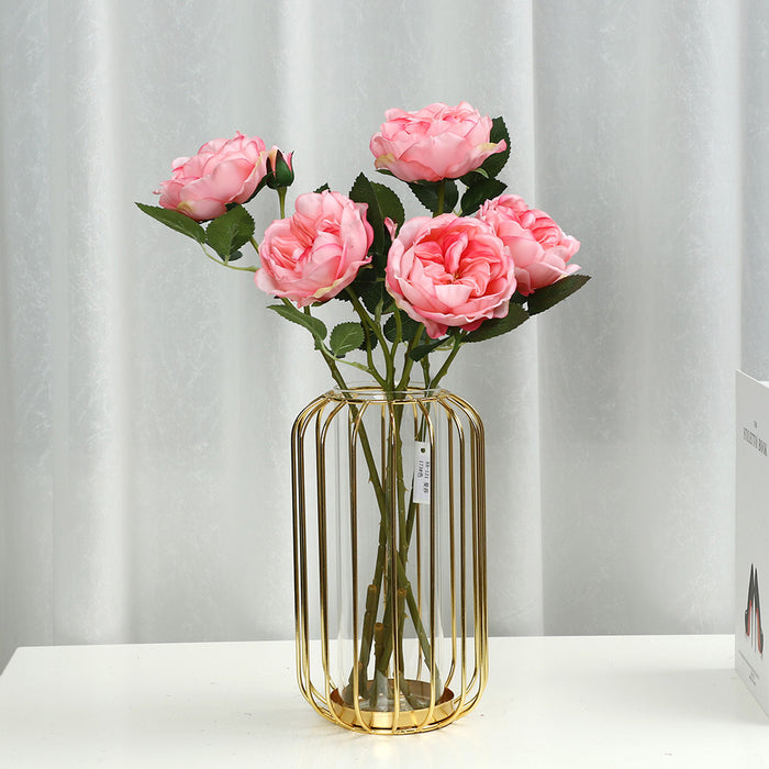 Vástago de rosa de tacto real de 20 "a granel con flores artificiales de capullo al por mayor