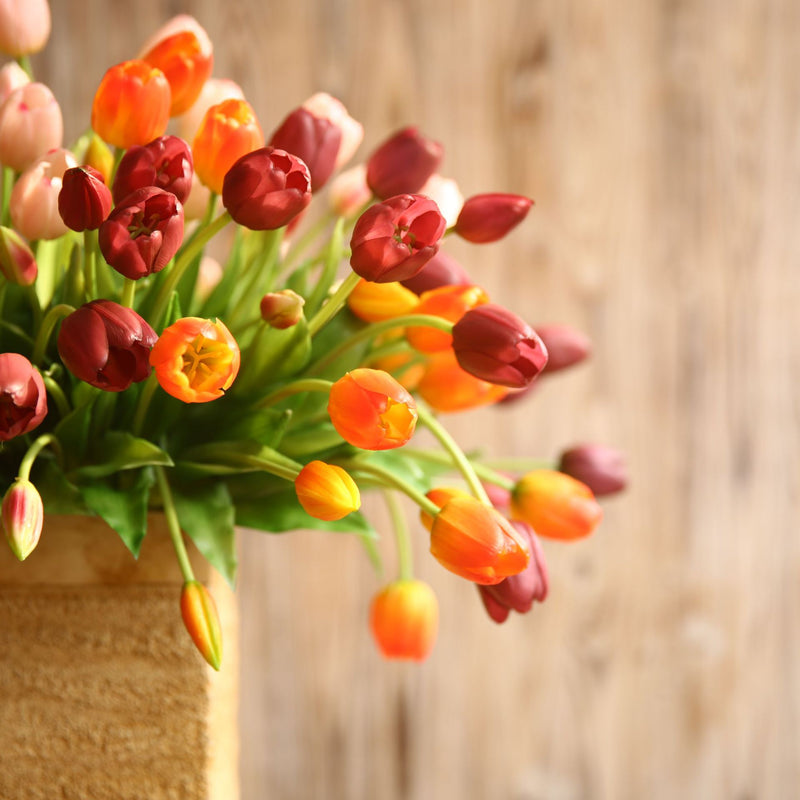 Bulk 15" Real Touch Tulip Stems Bundle Bouquet Wholesale