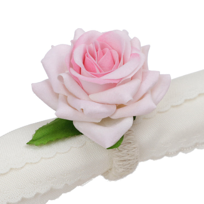 Silk Peony Flower Napkin Ring Holder (10 Count) - Dusty Rose/Mauve– CV  Linens