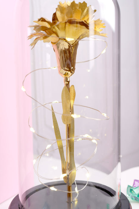 Regalos para el día de la madre Clavel de flores artificiales de colores con luz en caja 